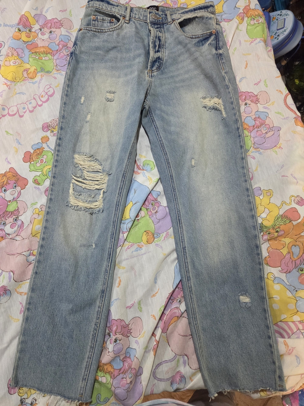 BDG Light Blue Distressed Straight-Leg Jeans 27